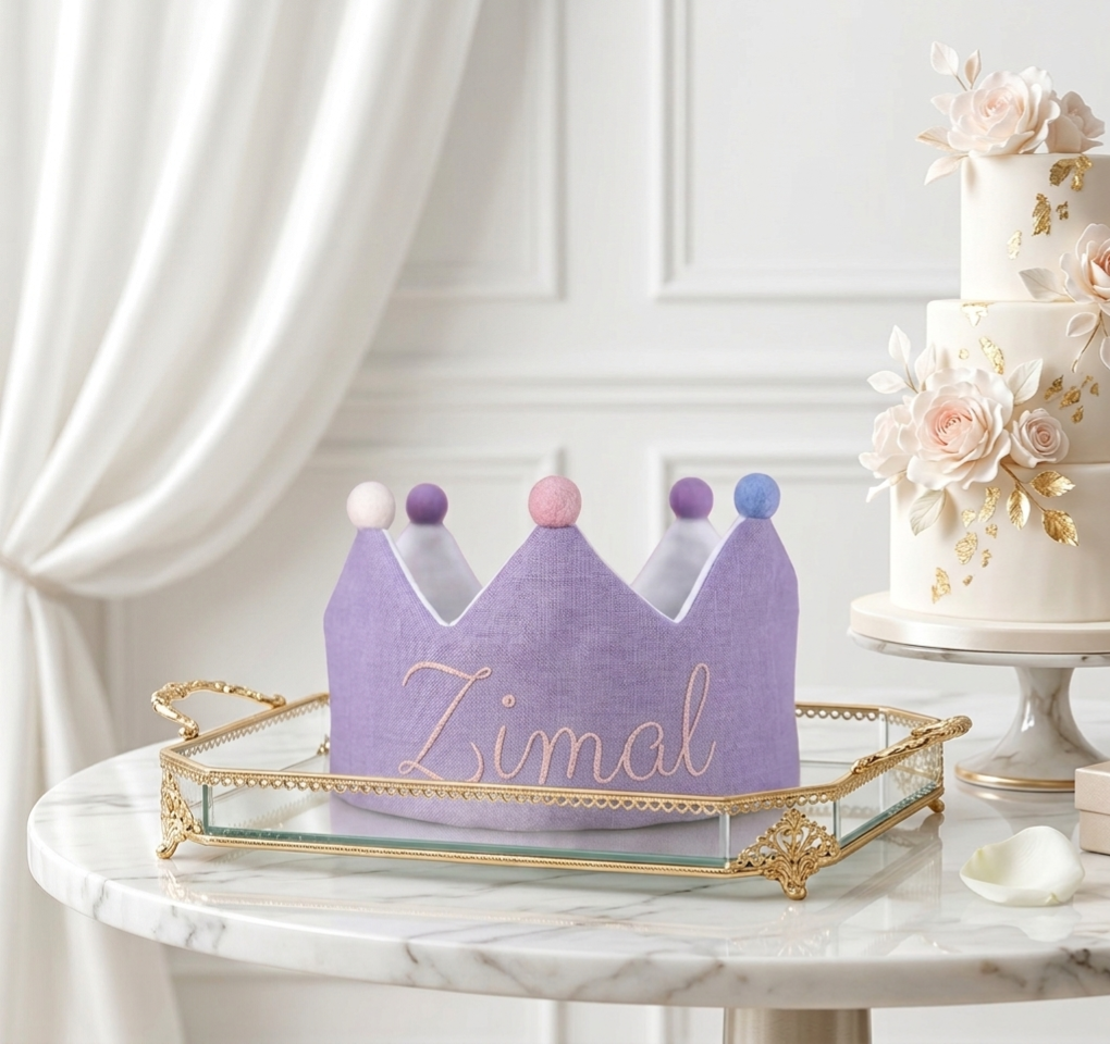 👑✨ Personalized Fabric Birthday Crown  🎂🎀