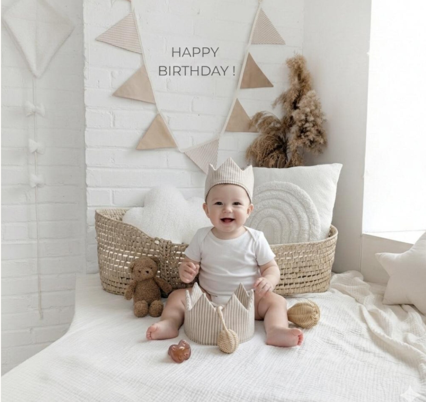 👑✨ Personalized Fabric Birthday Crown  🎂🎀