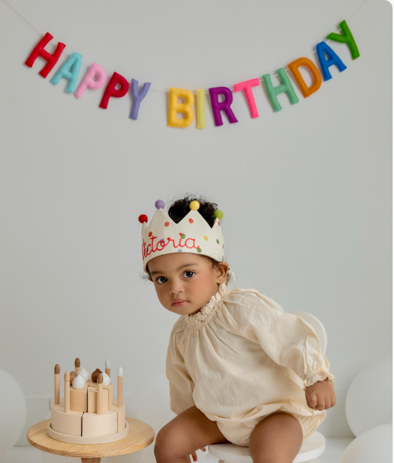 👑✨ Personalized Fabric Birthday Crown  🎂🎀