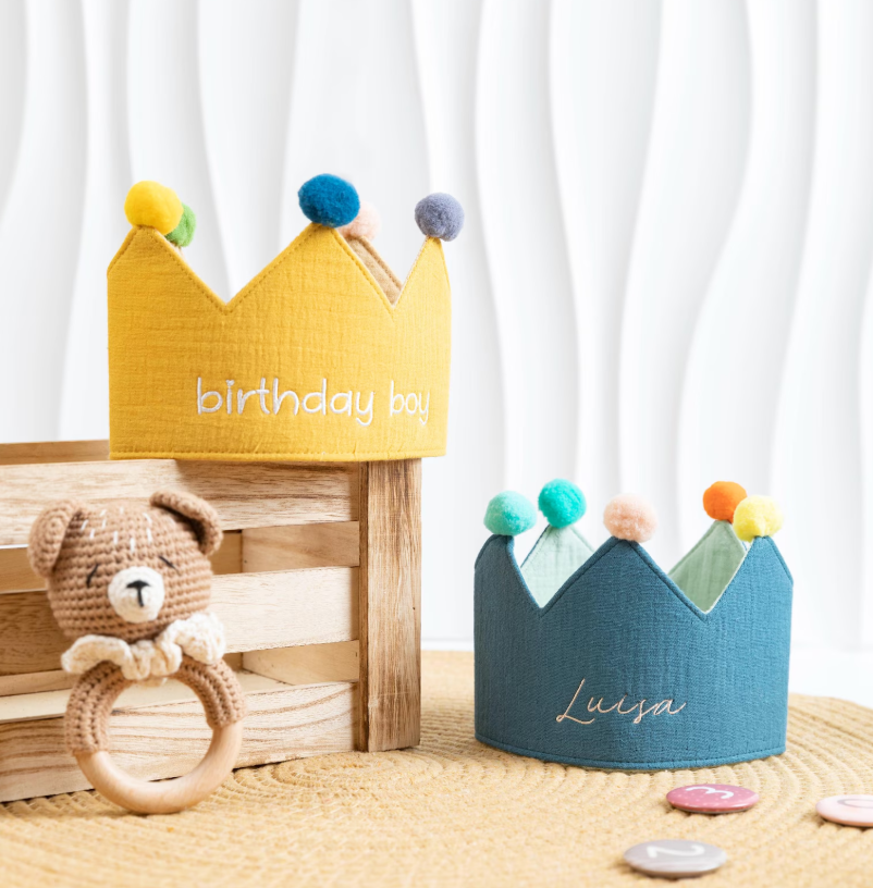 👑✨ Personalized Fabric Birthday Crown  🎂🎀