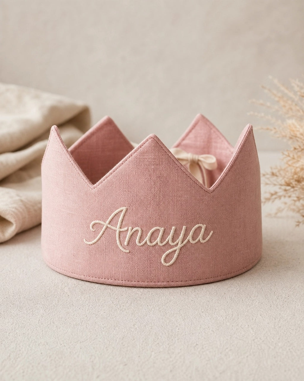 👑✨ Personalized Fabric Birthday Crown  🎂🎀