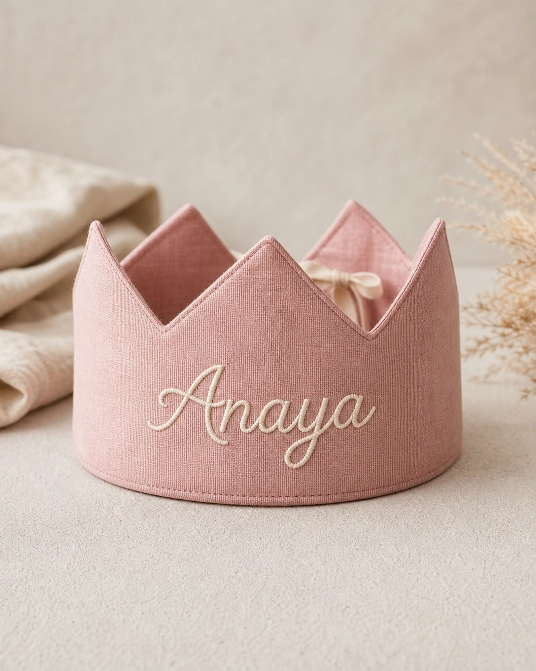 👑✨ Personalized Fabric Birthday Crown  🎂🎀