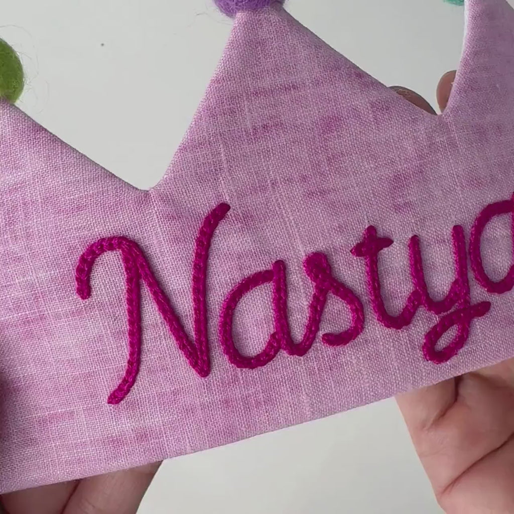 👑✨ Personalized Fabric Birthday Crown  🎂🎀